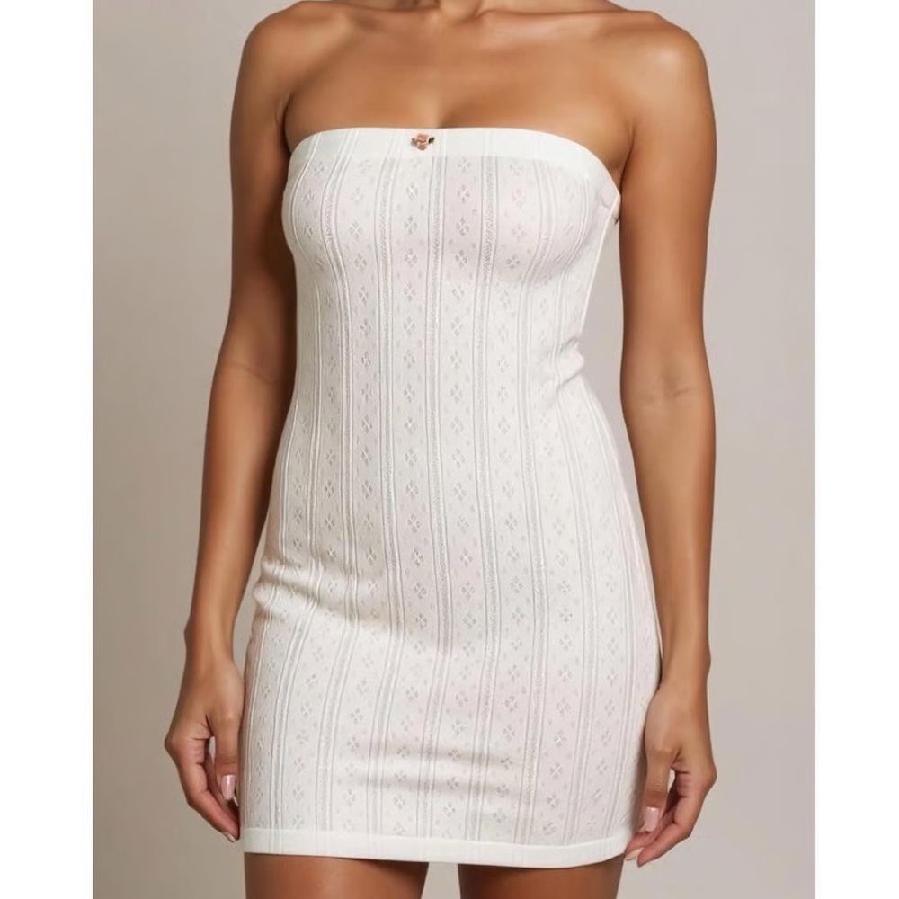 With Jean Tube top lace mini dress